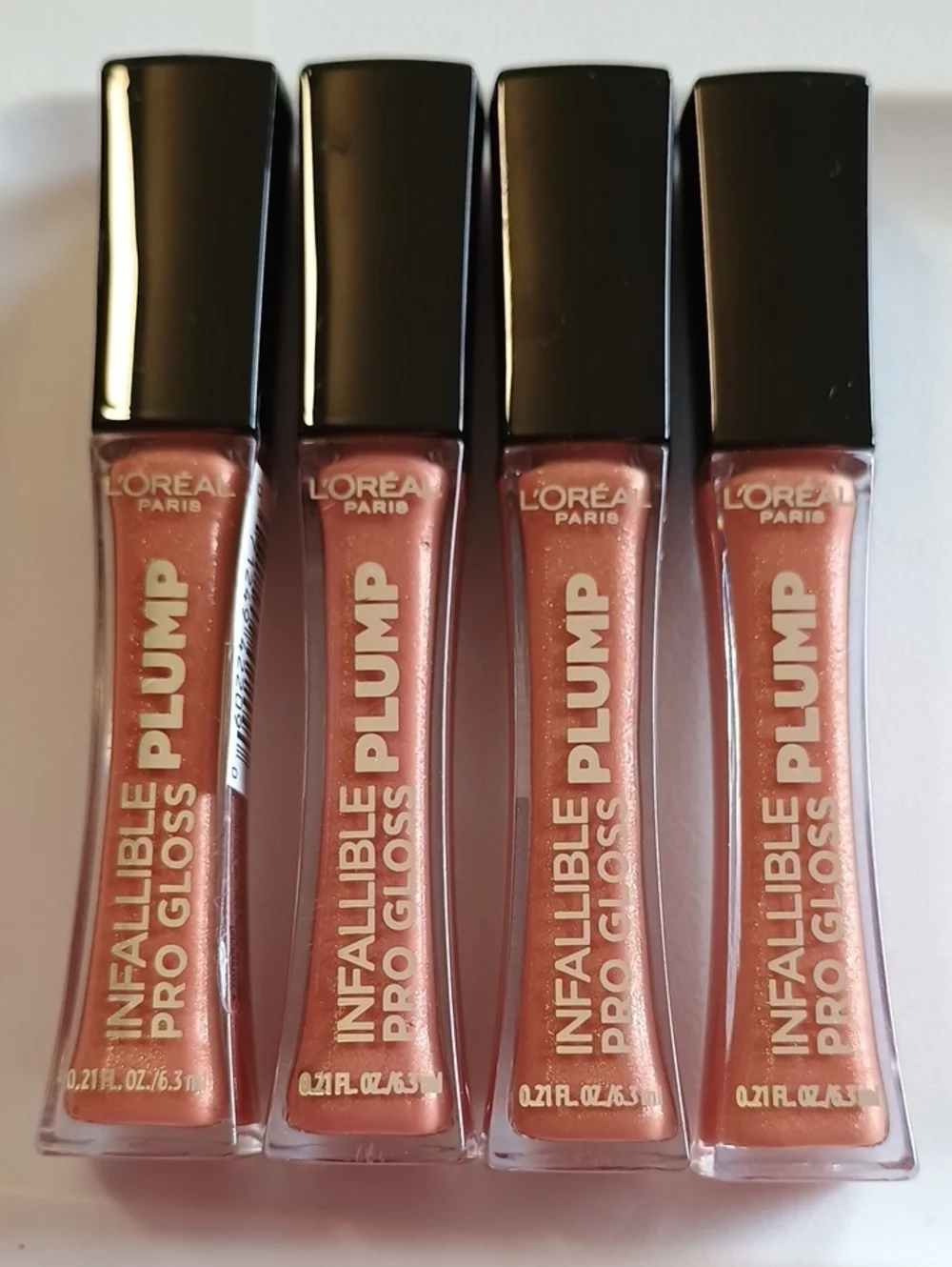4 x L'Oreal Infallible Pro Plump Lip Gloss Hyaluronic Acid 610 Nude Twinkle